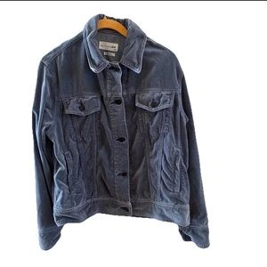 Rag and Bone Steel Blue Velvet Trucker Jacket